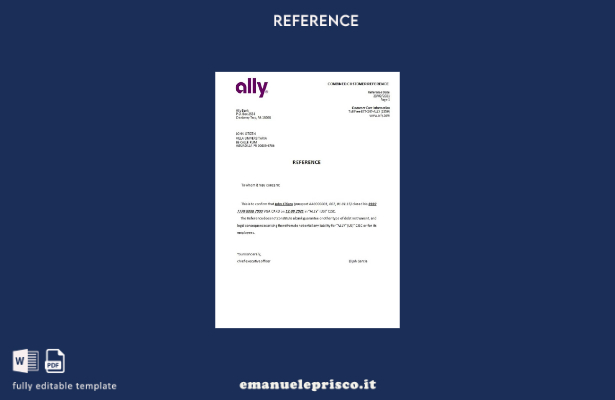 Modello di riferimento della chiusura USA Ally in stile verificato